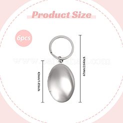 6 porte-clés pendentif médaillon en acier inoxydable 316&nbsp;KEYC-PH01648