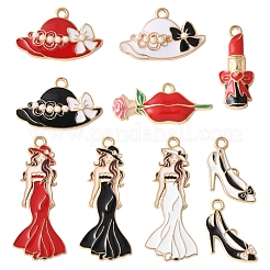 24шт 6 стиля подвески из сплава с эмалью&nbsp;ENAM-FS0002-70