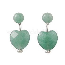 Серьги-гвоздики в форме сердца с камнями разных пород&nbsp;EJEW-JE06919