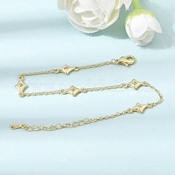 Armbänder aus Messing mit Mikropavé-Fassung und klaren Zirkonia in Sternform&nbsp;KK-CBA3629-01G