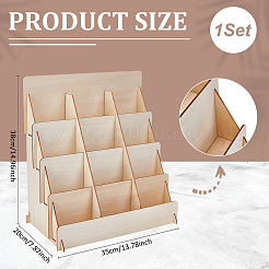 4-уровневые 12-секционные деревянные стеллажи для хранения поздравительных открыток ODIS-WH0100-15