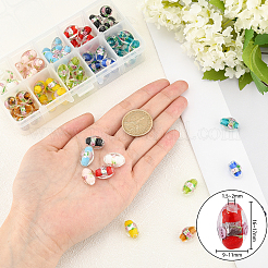 Handmade стеклянные бусины Lampwork фольги&nbsp;FOIL-OC0001-02