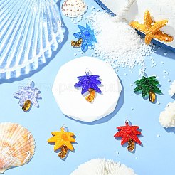 6шт 6 цвета прозрачные стеклянные подвески&nbsp;GLAA-CJ0002-82