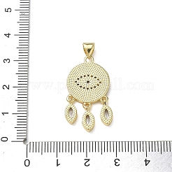 Anhänger mit bösem Blick aus Messing und Biskuit-Zirkonia&nbsp;KK-WH0062-30G
