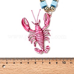 Подвеска в виде розового лобстера из пластика&nbsp;NJEW-D336-02G