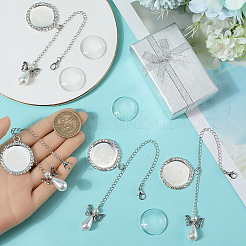 Ангел и плоская круглая латунная шапочка со стразами&nbsp;HJEW-SP00003