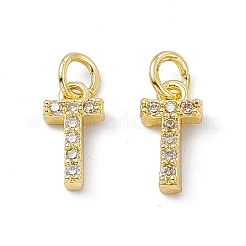 Настоящие 18к позолоченные латунные подвески с микропаве KK-E068-VB452-T