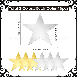 36 шт. 2-х цветная бумажные блестящие звезды для украшения стены&nbsp;AJEW-SP0001-16A