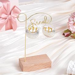 Двухцветные серьги-кольца из сплава с цветочной корзиной&nbsp;JE1086A