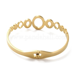 Браслеты на петлях из нержавеющей стали 304 с микропаве из прозрачного кубического циркония с полостью овальной формы для женщин&nbsp;LS-BJEW-E099-02G