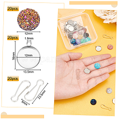 Kit fai da te per realizzare portachiavi piatti e rotondi scintillanti&nbsp;DIY-BC0004-70
