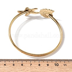 Armreifen aus Edelstahl 304 mit Katzenaugen-Motiv&nbsp;BJEW-L719-02A-G