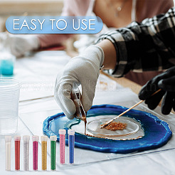 8 бутылка 8-х цветных пластиковых блестящих порошковых наполнителей AJEW-TA0001-36