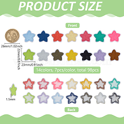 98 шт. компьютерная вышивка в виде звезды на тканевой основе&nbsp;PATC-FG0003-21