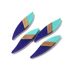 Большие подвески из непрозрачной смолы и орехового дерева RESI-M027-08H