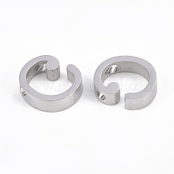 変色しにくい304ステンレススチールペンダント  ステンレス鋼色  文字L  文字.c  12x11x3mm  穴：1.8mm&nbsp;STAS-T041-10-C