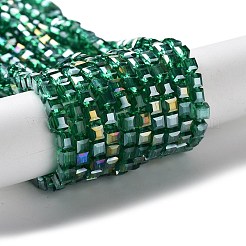 Гальванические стеклянные бусины&nbsp;EGLA-J028-4x4mm-AB14