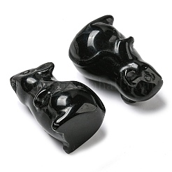 Резные фигурки целебных мышей из натурального обсидиана&nbsp;DJEW-D012-02C