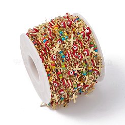 Эмалевое сердце с цепочками от сглаза CHC-C003-25G-01