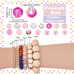 675 шт. 15 стиля гальванических стеклянных бусин EGLA-PH0001-67