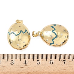 Кулоны с эмалью из латуни с прозрачным кубическим цирконием&nbsp;KK-G536-24G