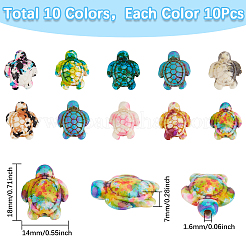 100шт 10 цвета синтетические бирюзовые бусины&nbsp;G-SC0003-27B