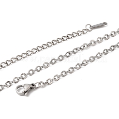 12 Stück 2.8 mm 304 Edelstahl strukturierte Kabelkette Halskette für Damen und Herren&nbsp;NJEW-H093-18P-03