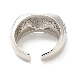 Открытые манжеты из латуни с микропаве кубический цирконий RJEW-P098-11P