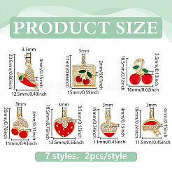 14pcs 7 styles pendentifs en laiton micro pavé de zircone cubique&nbsp;KK-PH0014-78