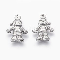 変色しにくい304ステンレススチールペンダント  子供  ステンレス鋼色  20x12~15x3mm  穴：1.2~1.6mm&nbsp;STAS-E445-08