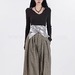 Бант из искусственной кожи обертывается вокруг пояса AJEW-WH20033-042J