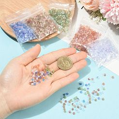 模造キャットアイガラスシードビーズ438個  ロンデル  ツートン  コーンフラワーブルー  4~4.5x2.5~3mm  穴：1.2~1.5mm&nbsp;SEED-FS0001-47C