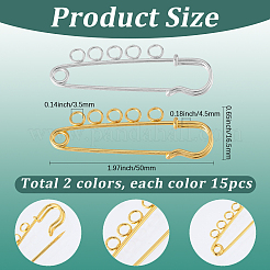 30 шт. 2 стиля железной фурнитуры для броши&nbsp;FIND-SC0020-14