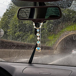 Украшение кулона от сглаза из смолы и ракушек HJEW-DR00026