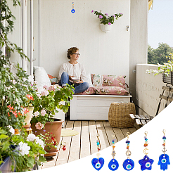 5 шт. 5 стиля сглаза лэмпворк подвесные украшения&nbsp;HJEW-UN0001-20