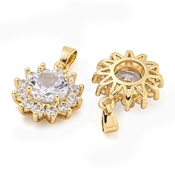 Латунные микропаве прозрачные подвески с фианитом FIND-Z044-10KCG