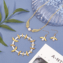 Бусины из сплава в тибетском стиле в форме крыла TIBEB-PH0004-71