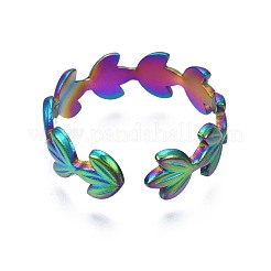 Кольцо-манжета из нержавеющей стали 304 с листовой оберткой&nbsp;RJEW-N038-062