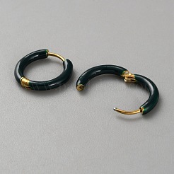 Creolen mit Emaille-Ring aus Edelstahl 316&nbsp;EJEW-WH0035-01I