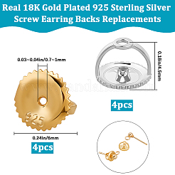 8 шт. 2 цвета 925 гайки для ушей из стерлингового серебра STER-BBC0008-36