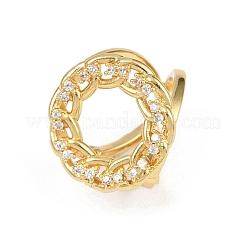 Манжеты из латуни с микро паве кубический цирконий для женщин&nbsp;RJEW-F186-04G