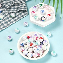 100 шт. двухцветные непрозрачные акриловые бусины с УФ-покрытием&nbsp;OACR-CJ0001-34