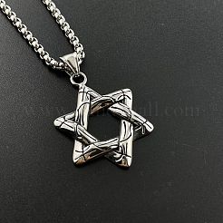 Ожерелье с подвеской в виде звезды Давида из нержавеющей стали 304 в стиле панк для модных студентов и пар DT0995