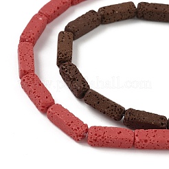 Нити бусин из искусственного камня лавы ручной работы PORC-P032-05M