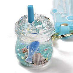 ミックスボトルアクリルペンダントキーホルダー装飾  液体流砂フローティングイルカ巻貝ハンドバッグアクセサリー  合金パーツ  21.5~22cm&nbsp;KEYC-D018-06