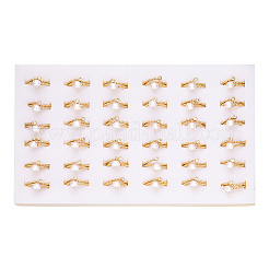 Кольцо на палец с двойными линиями из натурального жемчуга и стразами PEAR-N020-06J