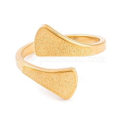 304ステンレススチールトライアングルオープンカフリング女性用  ゴールドカラー  usサイズ6~9（16.5~18.9mm）&nbsp;RJEW-C086-19-G