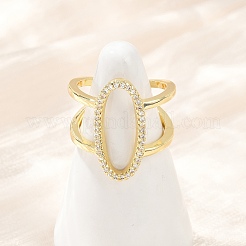 Манжеты из латуни с микро паве кубический цирконий для женщин RJEW-F186-02G