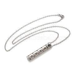 304 нержавеющая сталь черный отпечаток лапы колонна памятные ожерелья с подвеской в виде пепла NJEW-P326-05P