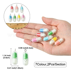 Наборы для изготовления полупрозрачных пластиковых капсул для таблеток и латунных висячих сережек своими руками&nbsp;DIY-FS0007-13